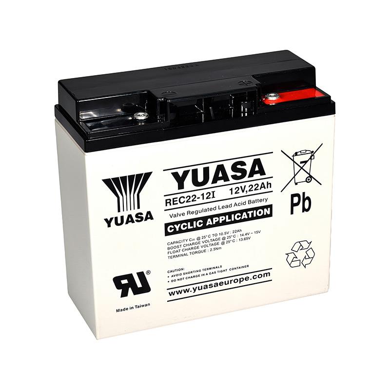 BATERÍA AGM CÍCLICA YUASA REC22-12 12V 22AH 181x77x167