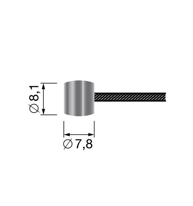 CABLE FLEXIBLE UNIVERSAL CON TERMINACIÓN REDONDA - 2500 MM