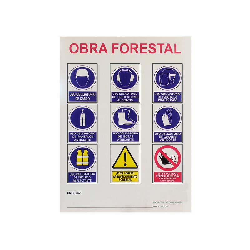 CARTEL DE AVISO DE TRABAJO FORESTAL 50x70 cm