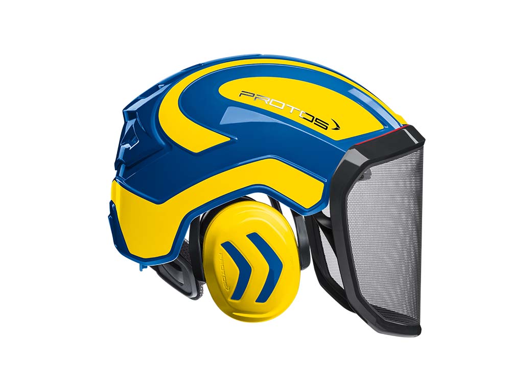 CASCO PROTOS INTEGRAL FOREST - AZUL/AMARILLO