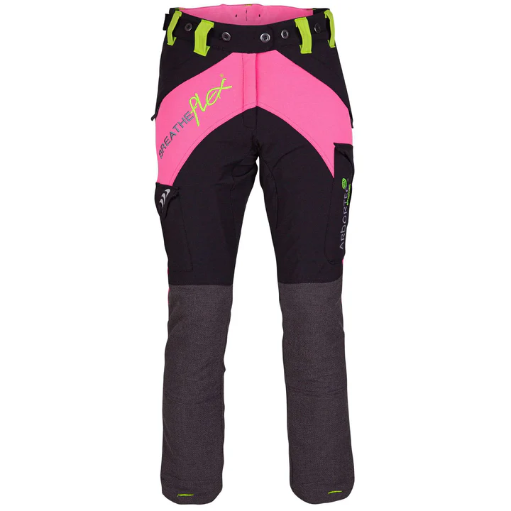 PANTALÓN CON PROTECCIÓN ANTICORTE ARBORTEC BREATHEFLEX - CLASE 1 (20 M/S) TIPO A COLOR ROSA/NEGRO - PARA MUJER