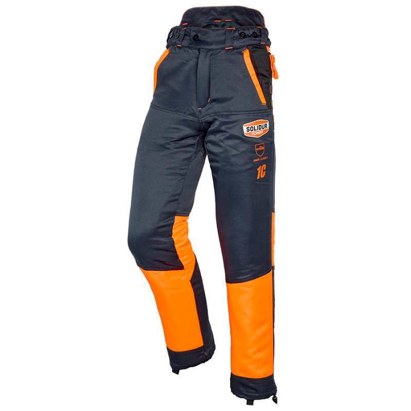 PANTALÓN ANTICORTE SOLIDUR AUPA1C CLASE 1 TIPO C COLOR GRIS/NARANJA