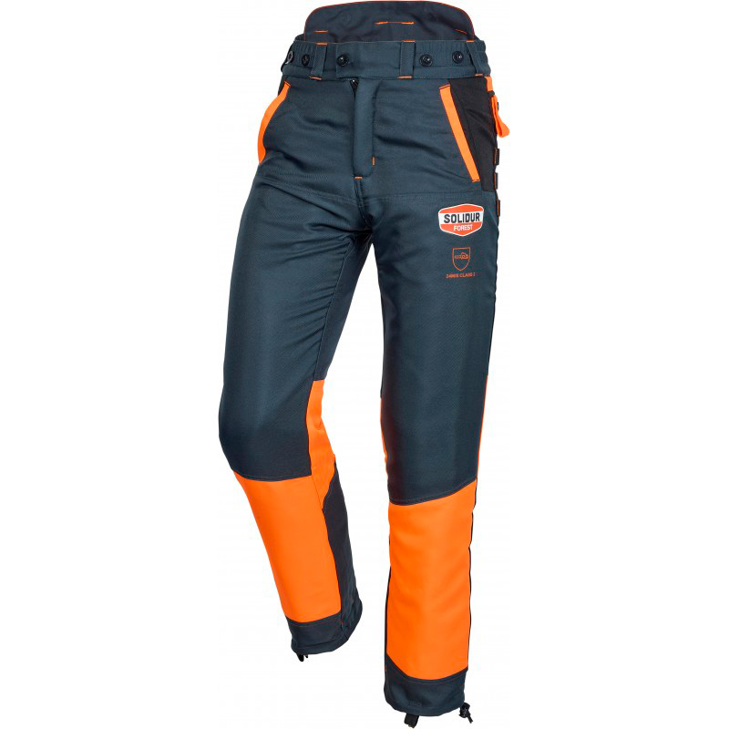 PANTALÓN ANTICORTE SOLIDUR AUPA2A CLASE 2 TIPO A COLOR GRIS/NARANJA