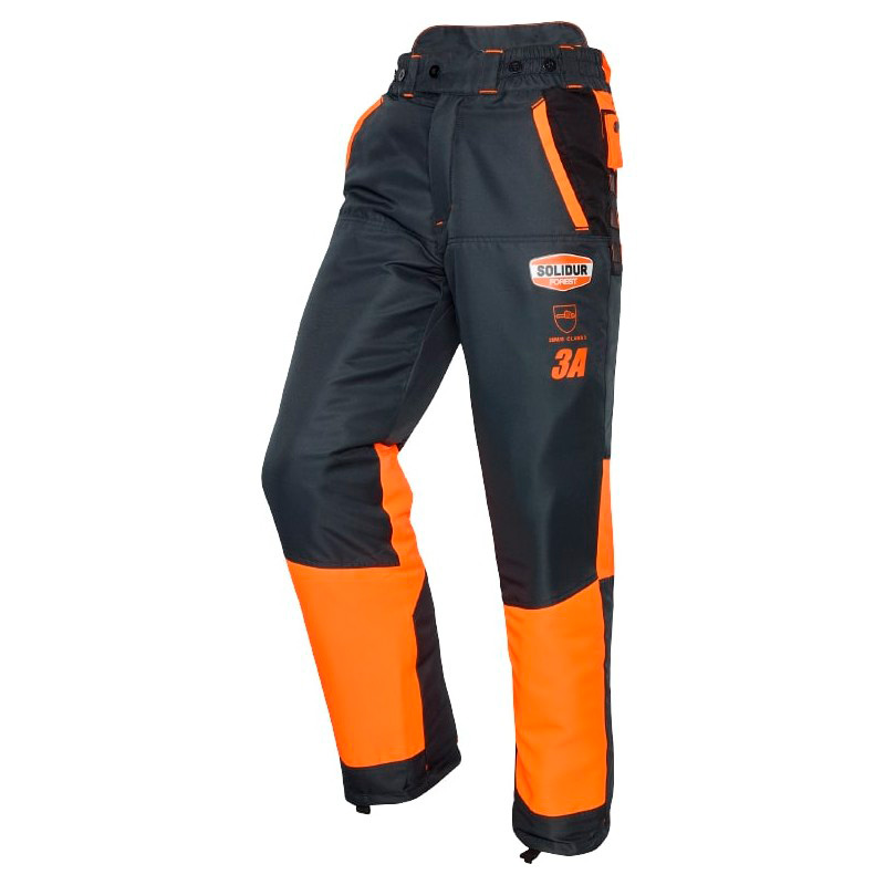 PANTALÓN ANTICORTE SOLIDUR AUPA3A CLASE 3 TIPO A COLOR GRIS/NARANJA