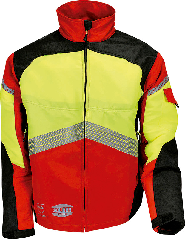 CHAQUETA CON PROTECCIÓN ANTICORTE SOLIDUR AUVERE CLASE 1 COLOR ROJO