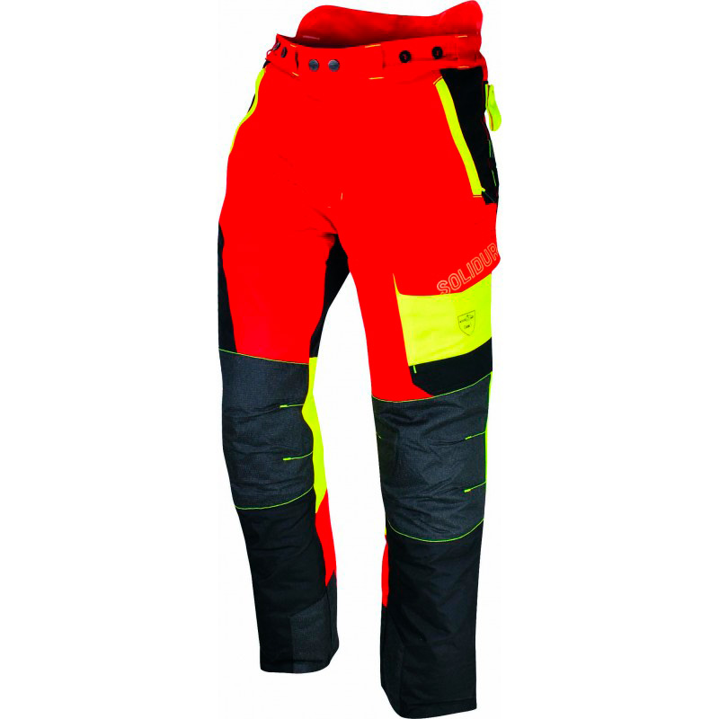 PANTALÓN ANTICORTE SOLIDUR COMFY CLASE 1 TIPO A COLOR ROJO PIERNA -7 CM