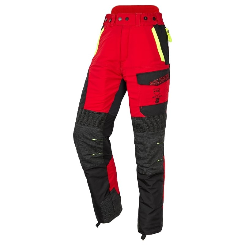 PANTALÓN ANTICORTE SOLIDUR INFINITY CLASE 3 TIPO A COLOR ROJO/NEGRO